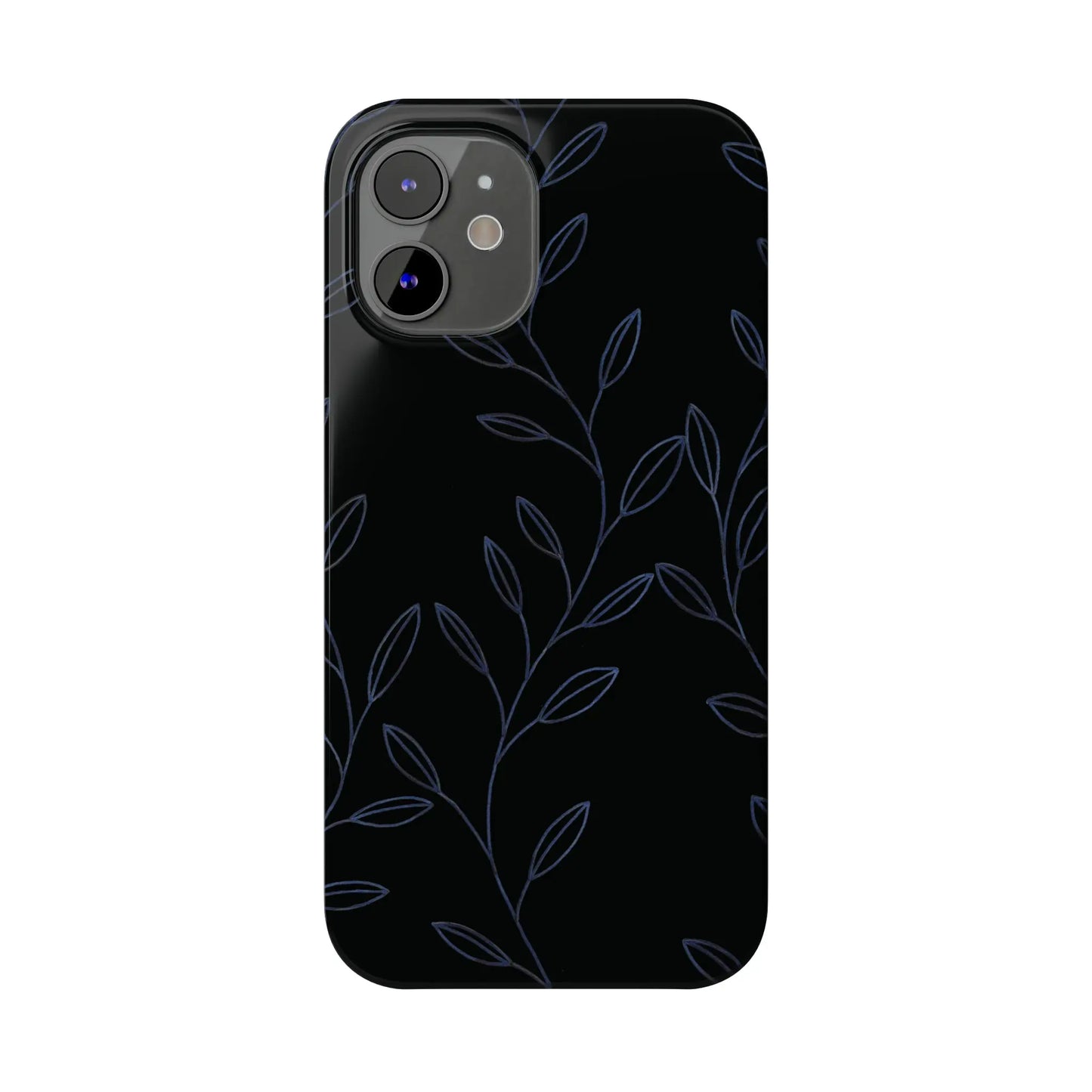 Purple Vines in Black Glossy Phone Case - Coldbrewart