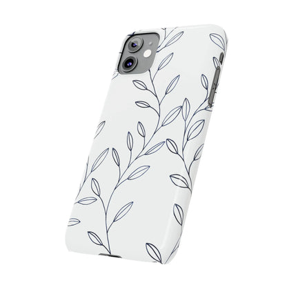 Purple Vines in White Glossy Phone Case - Coldbrewart