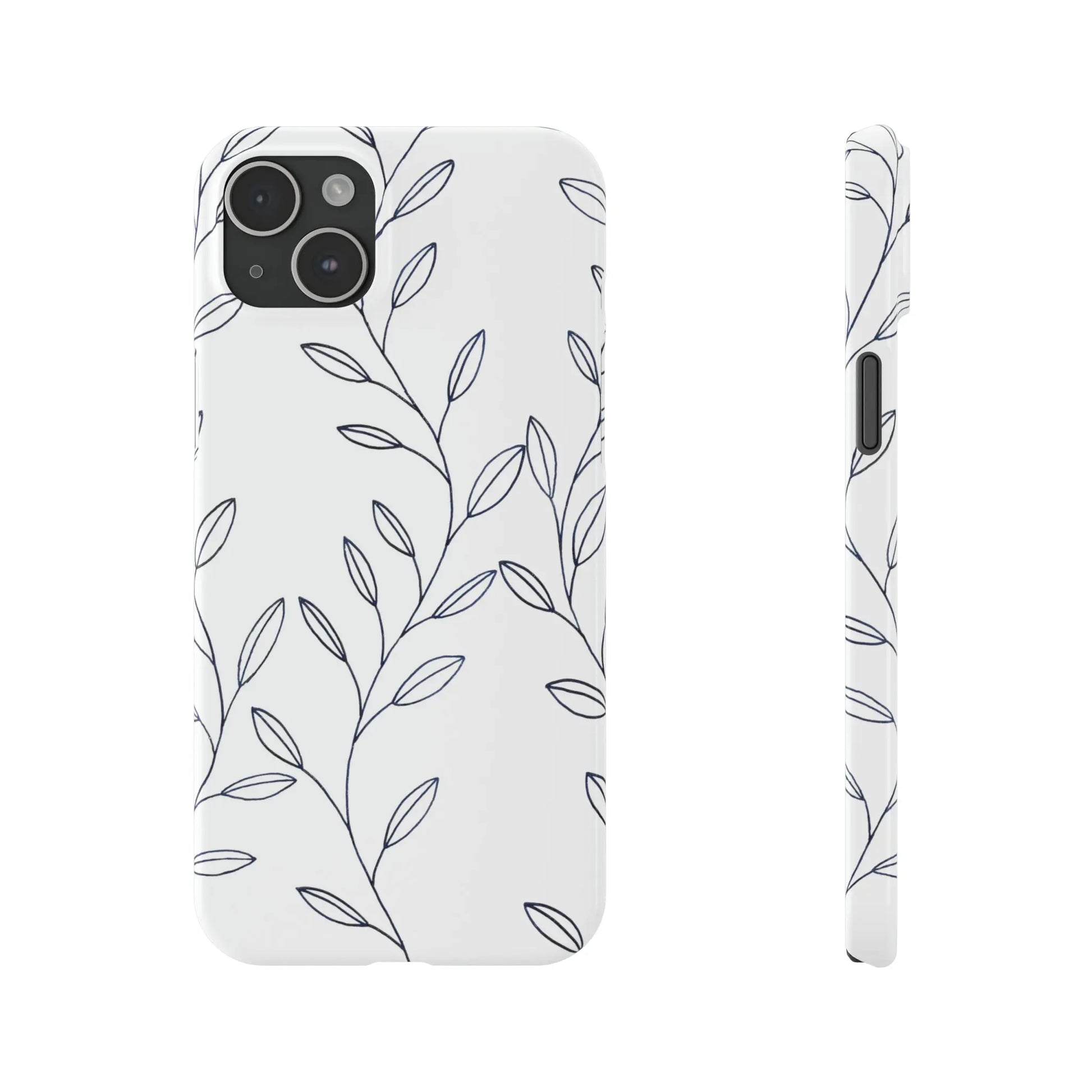 Purple Vines in White Glossy Phone Case Printify