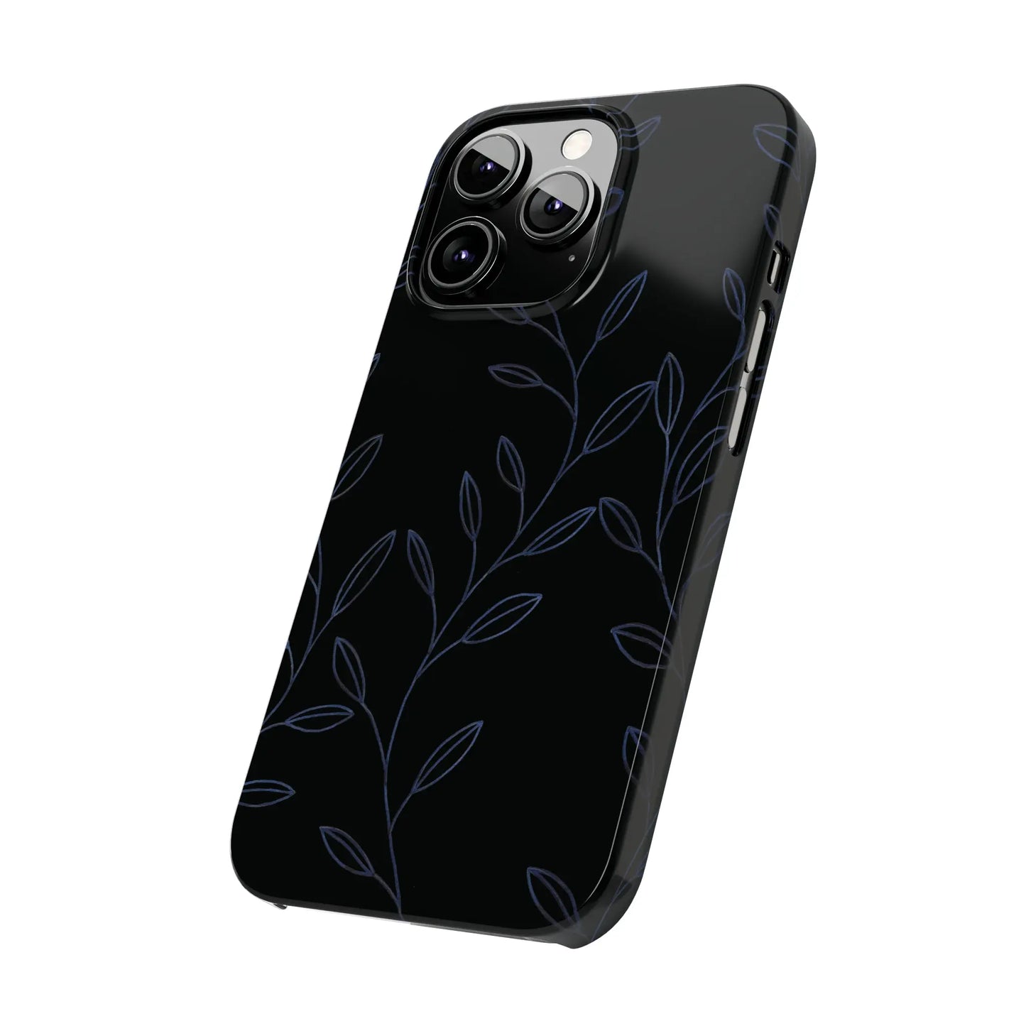 Purple Vines in Black Glossy Phone Case - Coldbrewart