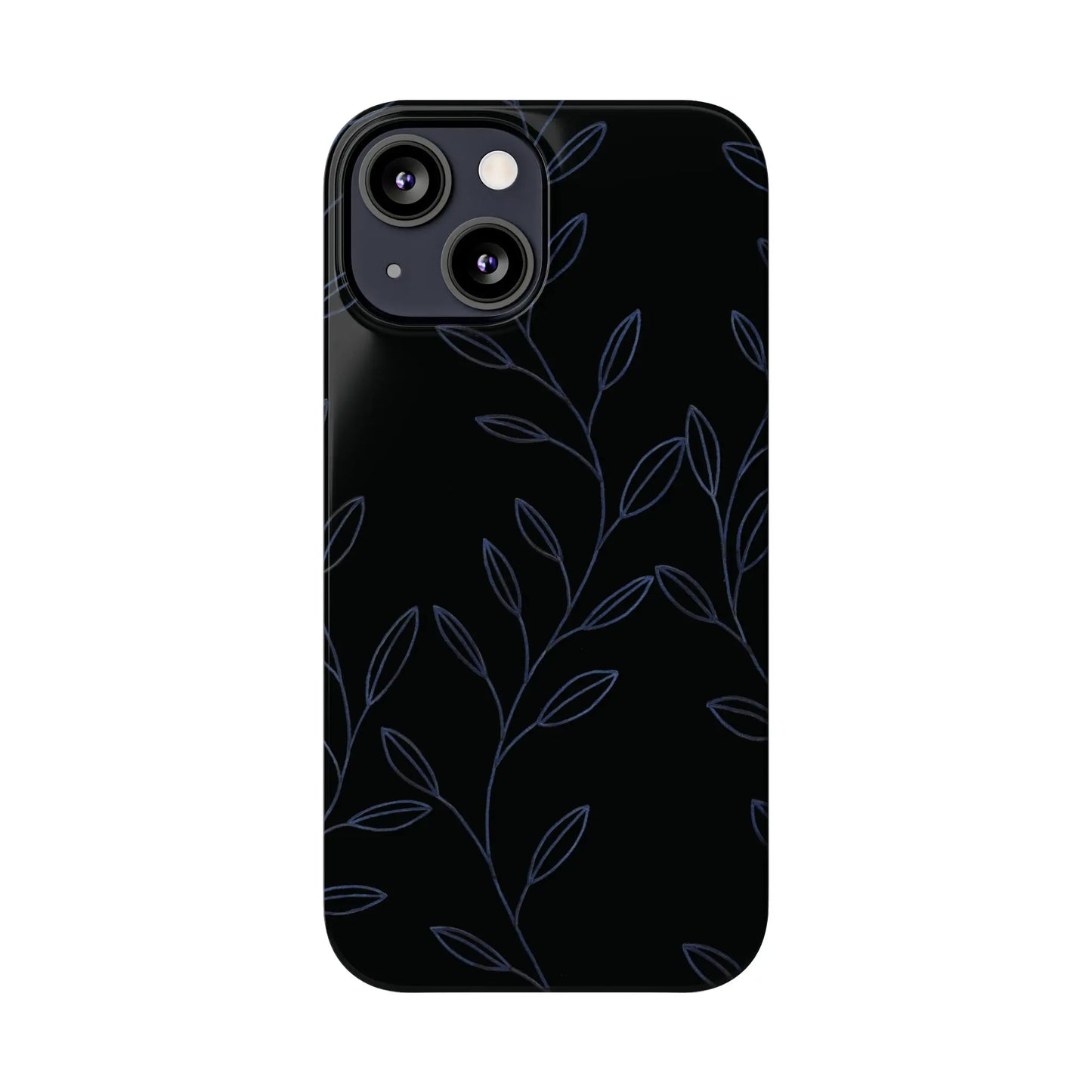 Purple Vines in Black Glossy Phone Case - Coldbrewart