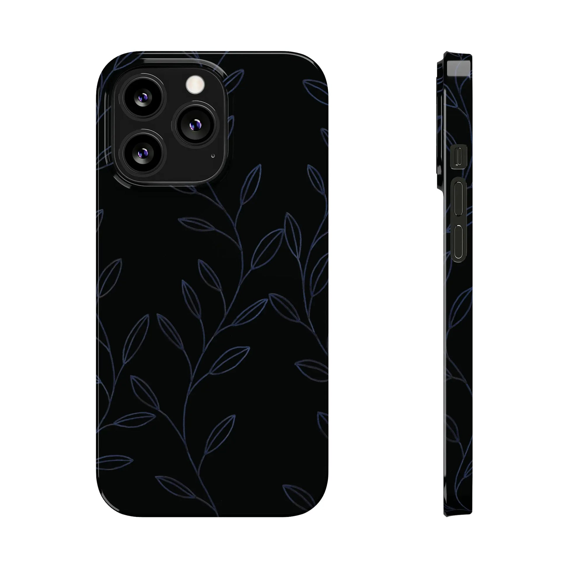 Purple Vines in Black Glossy Phone Case - Coldbrewart