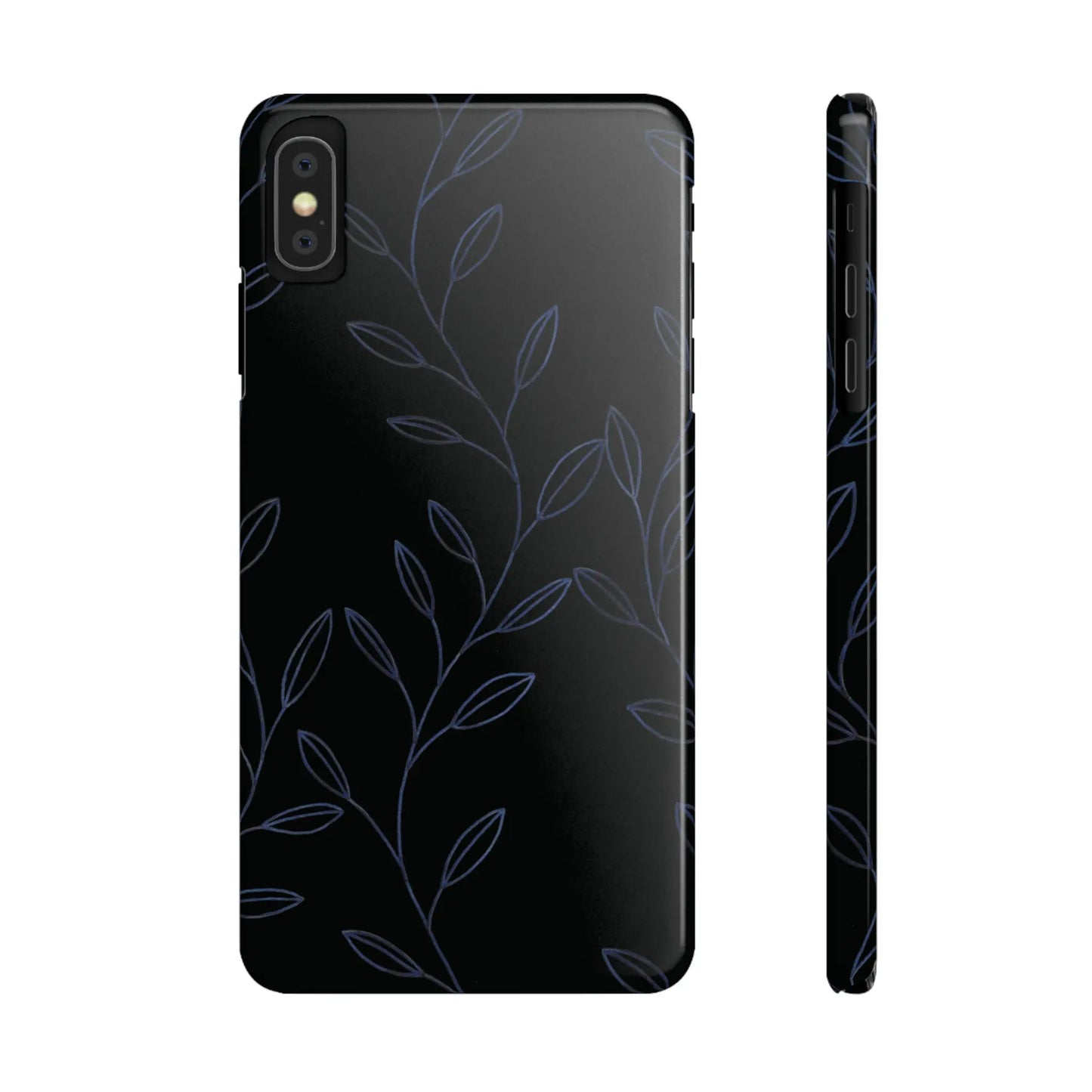 Purple Vines in Black Glossy Phone Case - Coldbrewart