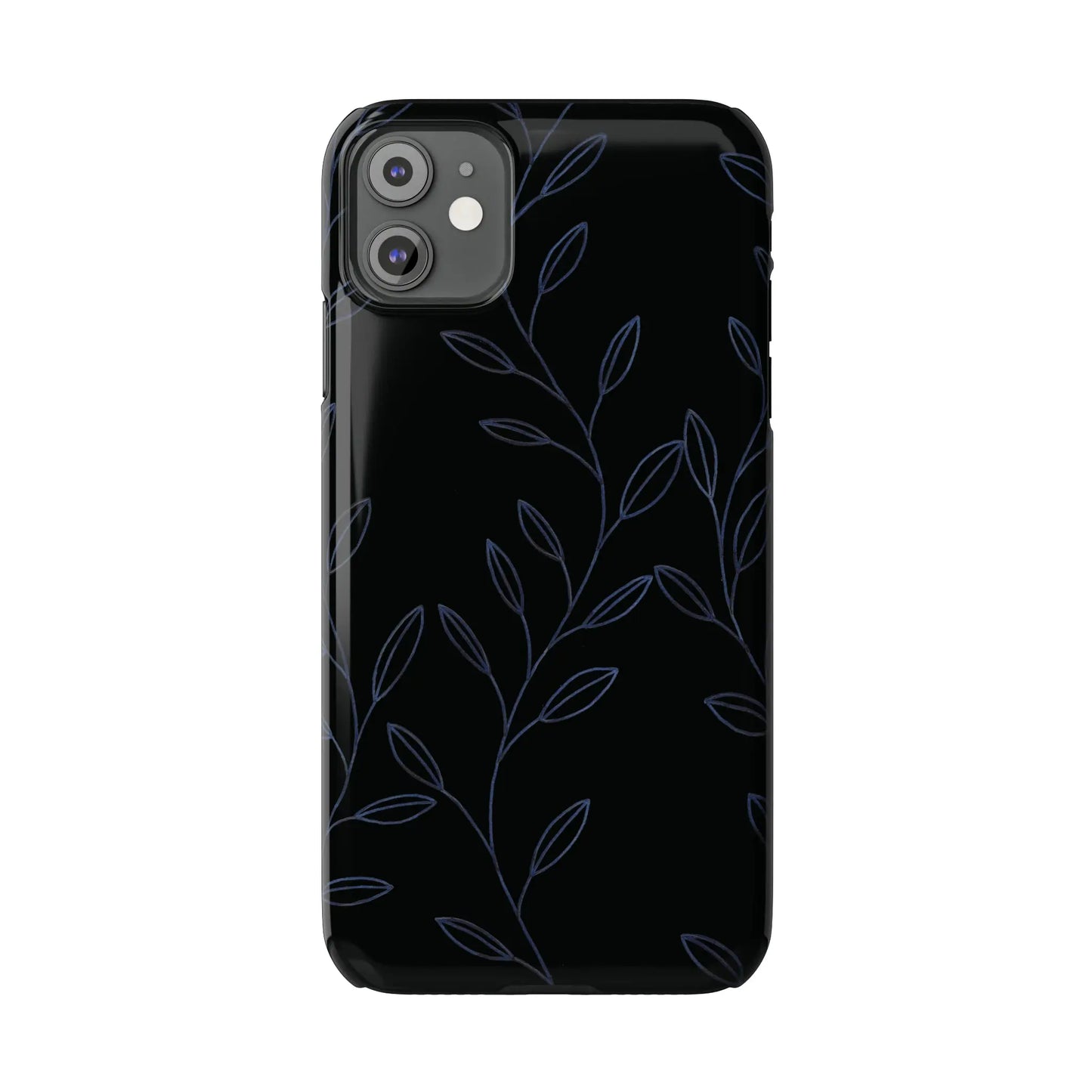 Purple Vines in Black Glossy Phone Case - Coldbrewart