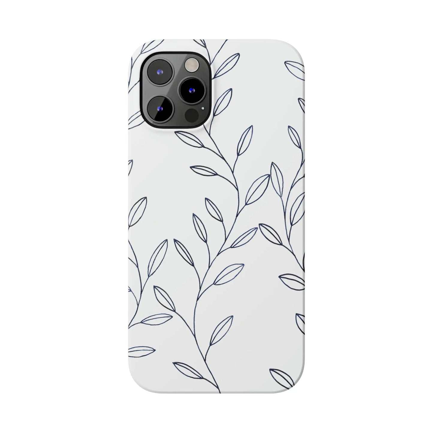 Purple Vines in White Glossy Phone Case - Coldbrewart