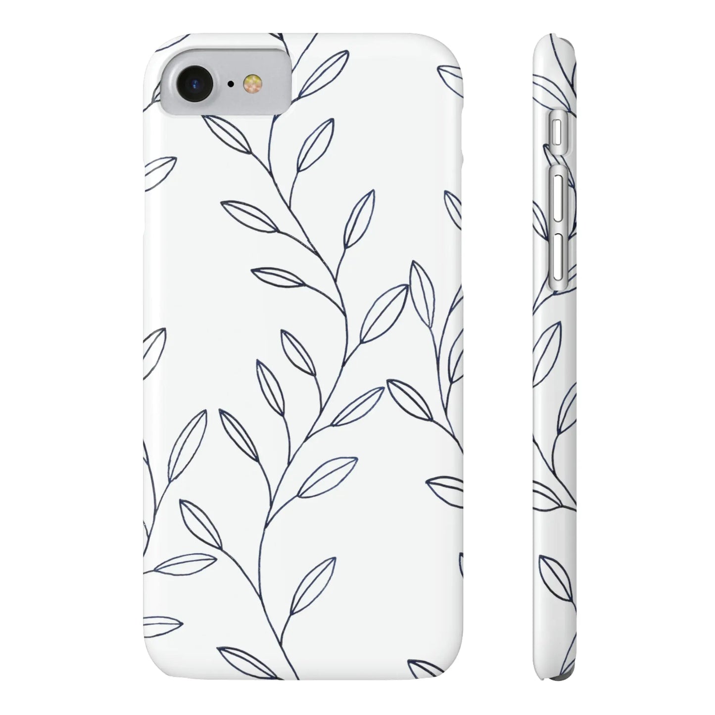 Purple Vines in White Glossy Phone Case Printify