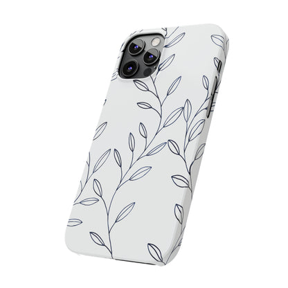 Purple Vines in White Glossy Phone Case - Coldbrewart