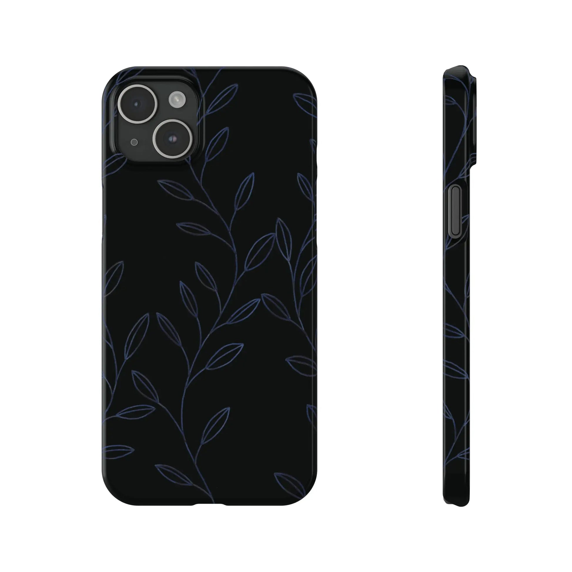 Purple Vines in Black Glossy Phone Case - Coldbrewart