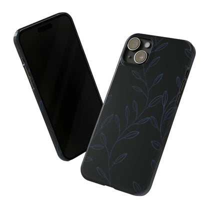 Purple Vines in Black Glossy Phone Case - Coldbrewart