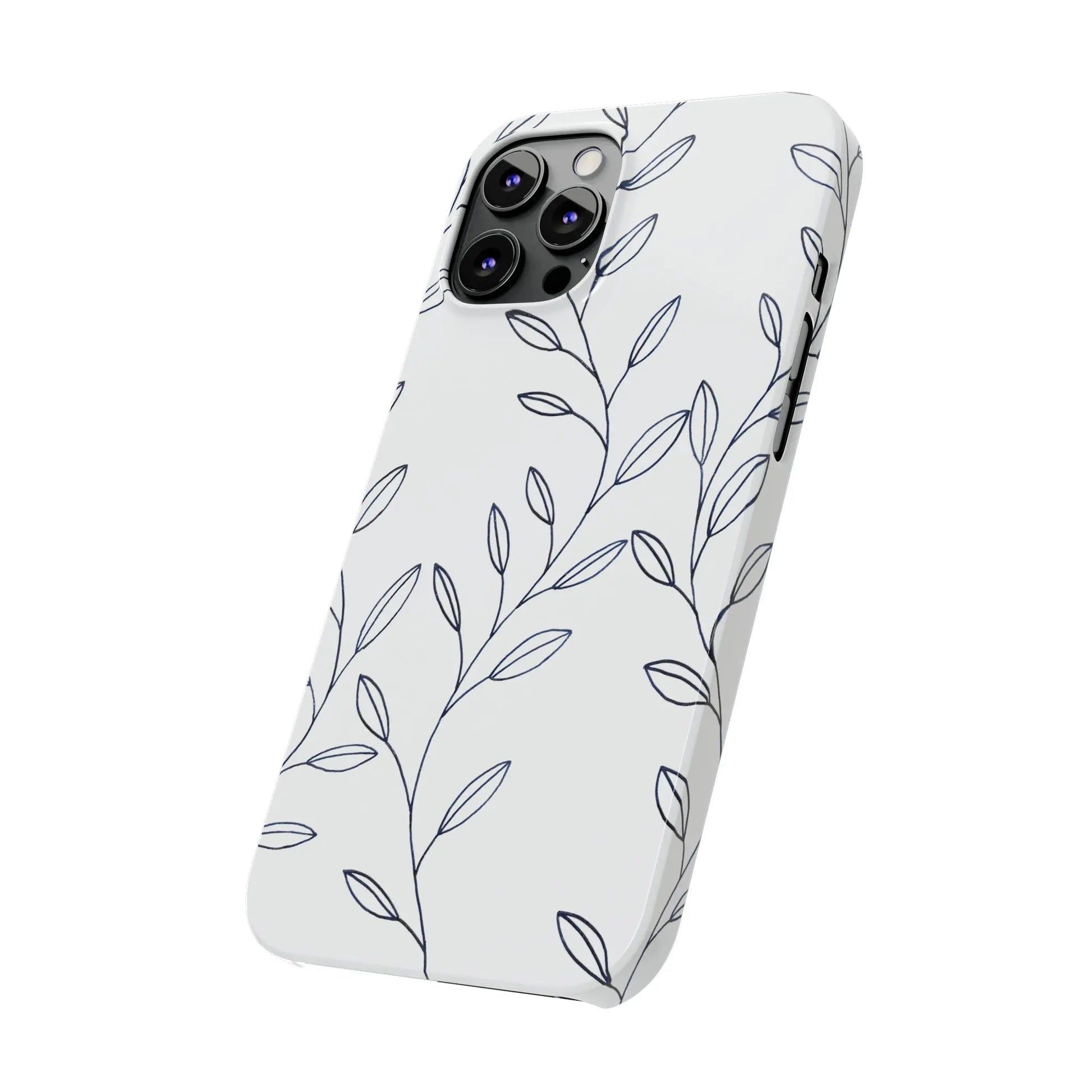 Purple Vines in White Glossy Phone Case - Coldbrewart