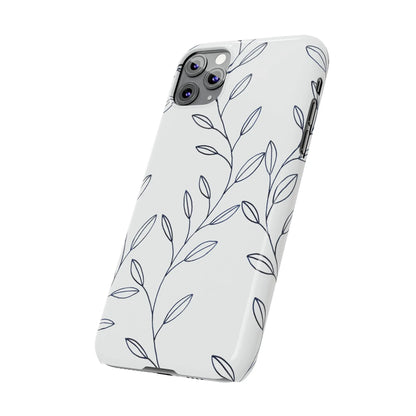 Purple Vines in White Glossy Phone Case - Coldbrewart