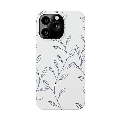 Purple Vines in White Glossy Phone Case - Coldbrewart