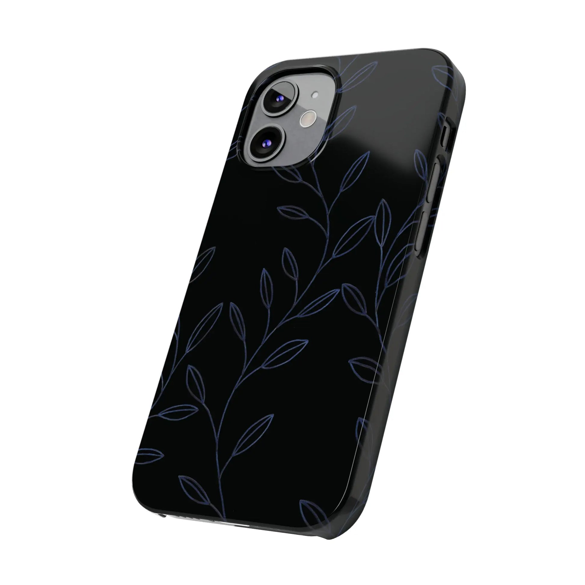 Purple Vines in Black Glossy Phone Case - Coldbrewart