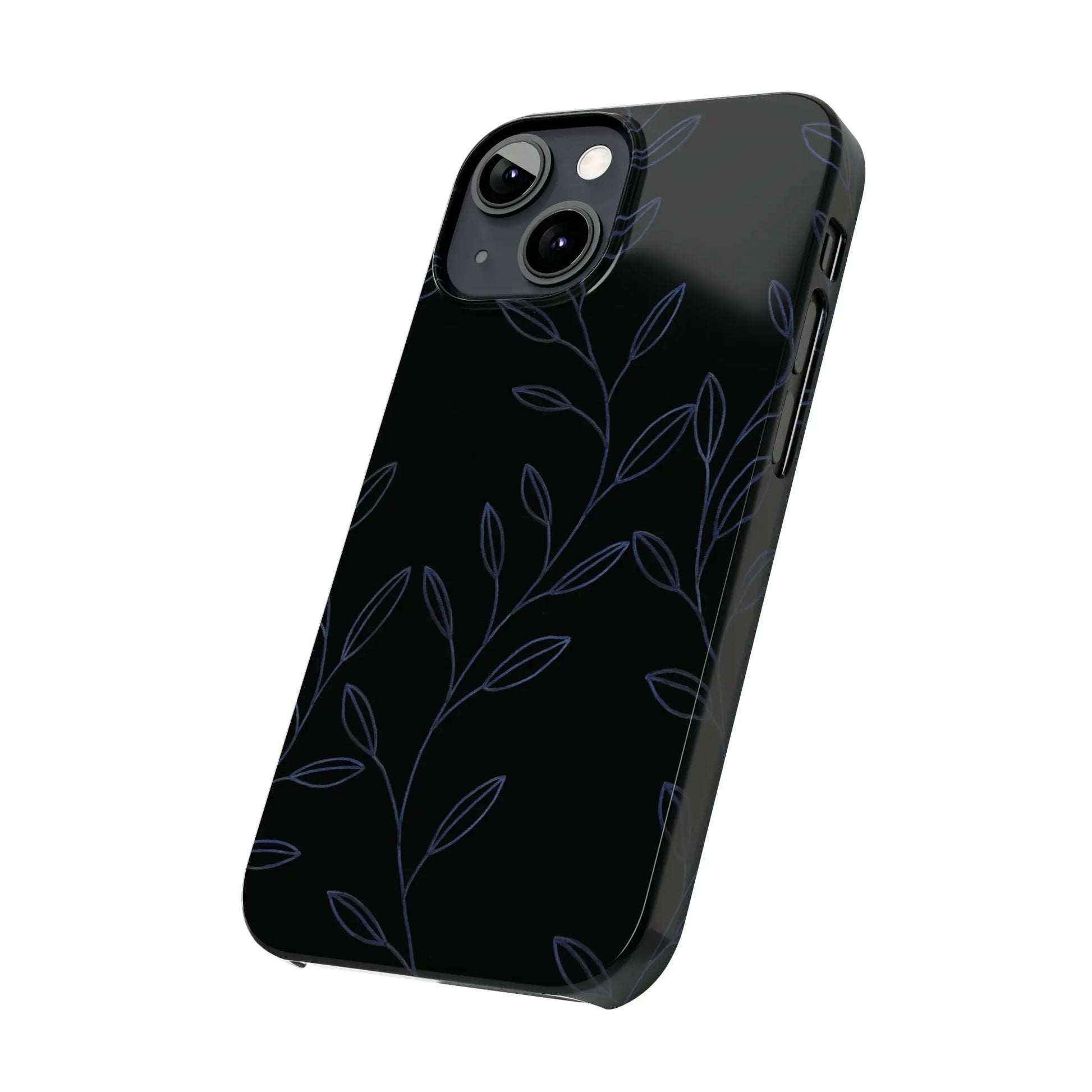 Purple Vines in Black Glossy Phone Case - Coldbrewart