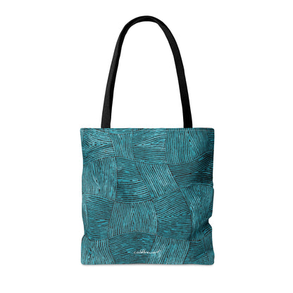 Weaves in Blue Tote Bag Printify