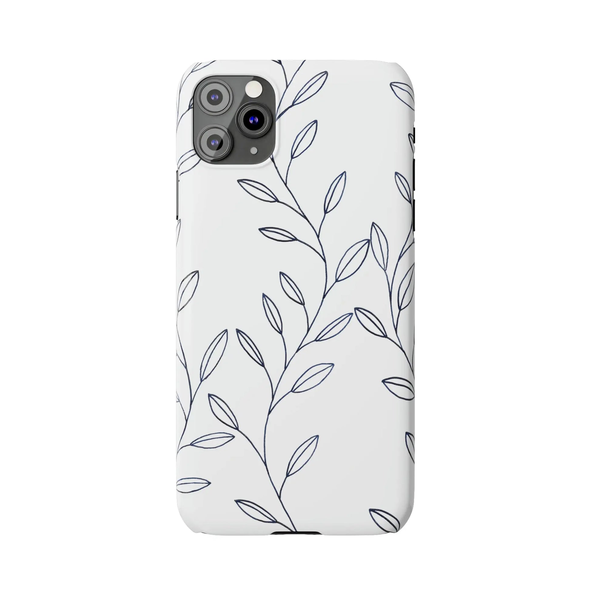 Purple Vines in White Glossy Phone Case - Coldbrewart