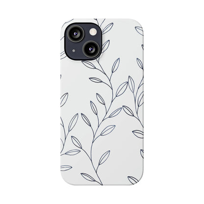 Purple Vines in White Glossy Phone Case - Coldbrewart