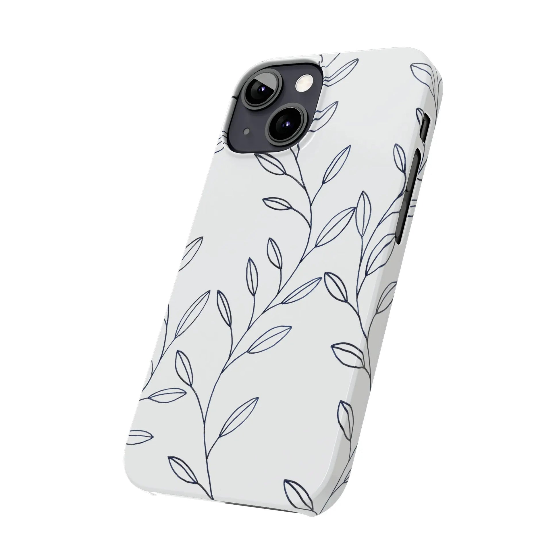 Purple Vines in White Glossy Phone Case - Coldbrewart