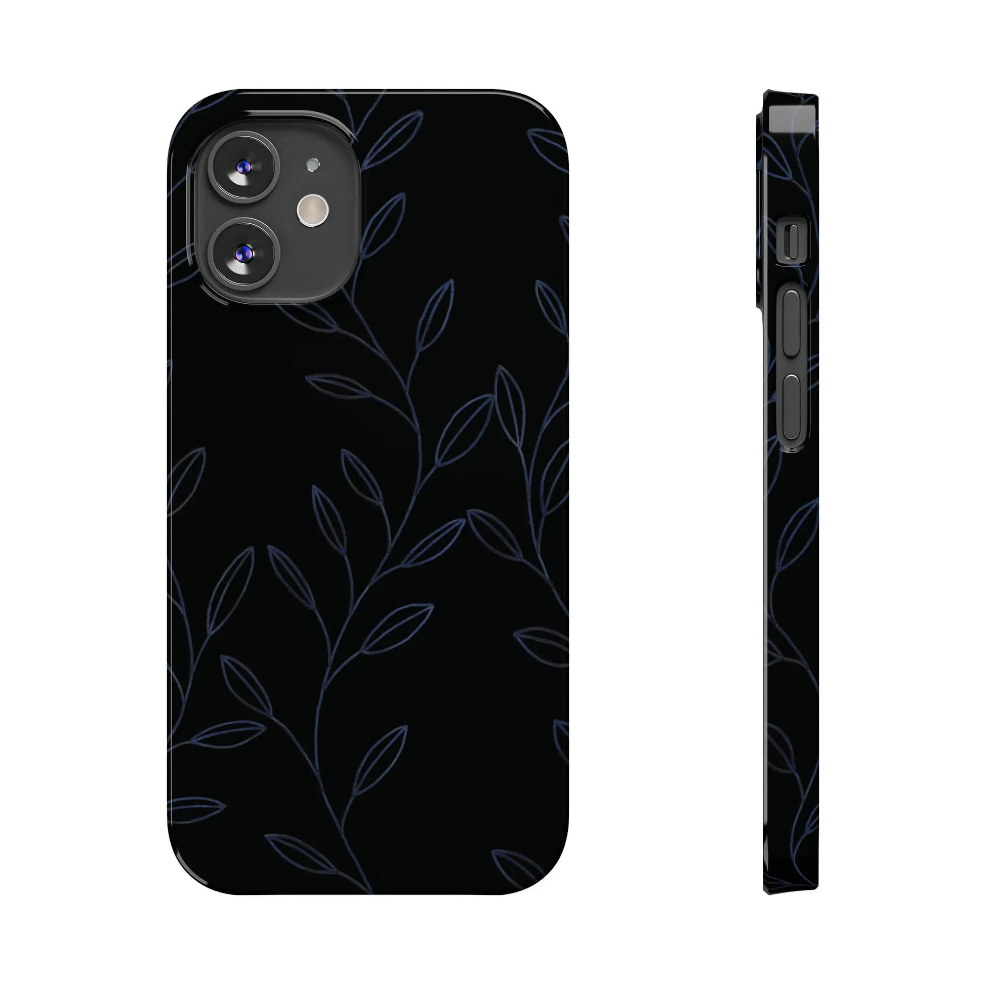 Purple Vines in Black Glossy Phone Case - Coldbrewart