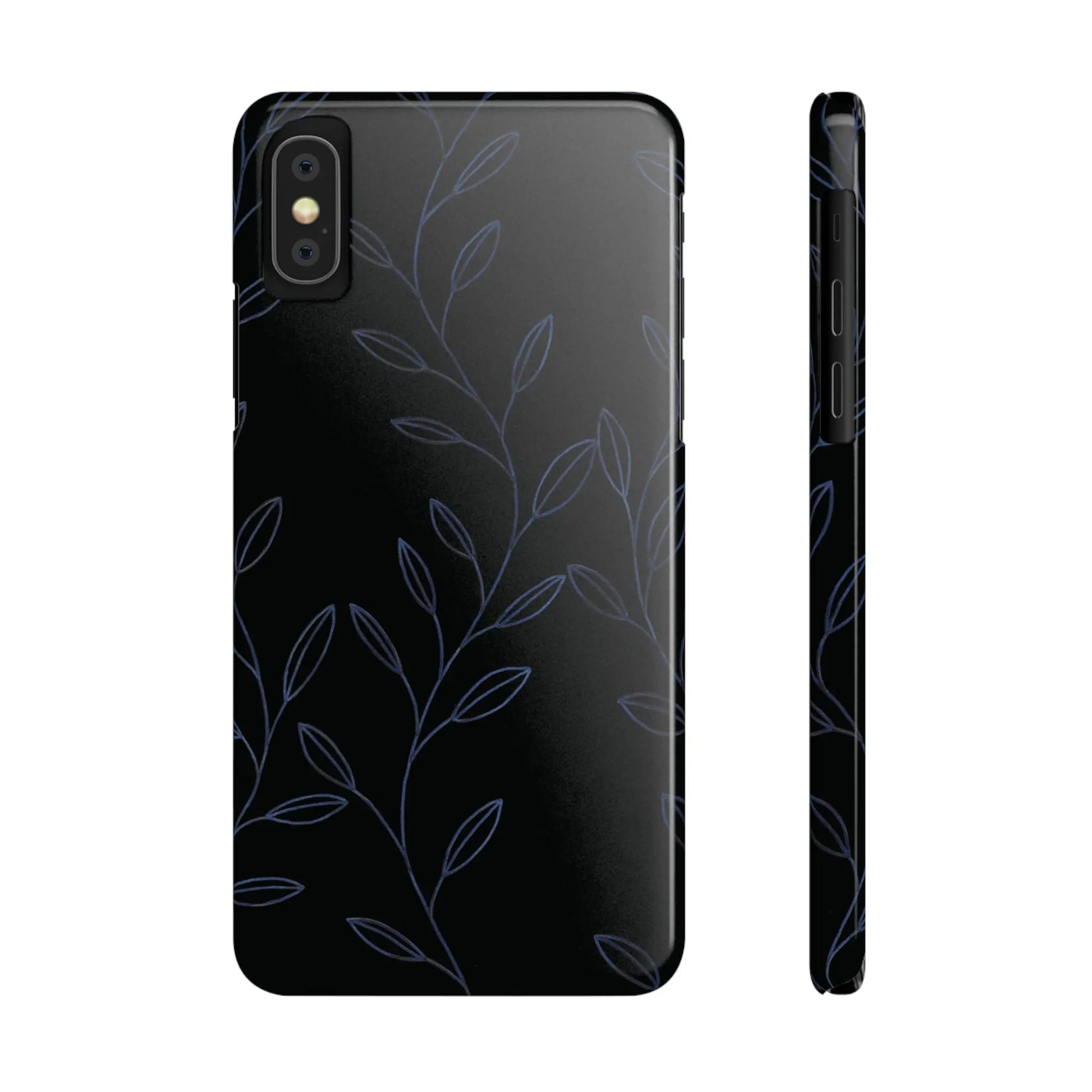 Purple Vines in Black Glossy Phone Case - Coldbrewart