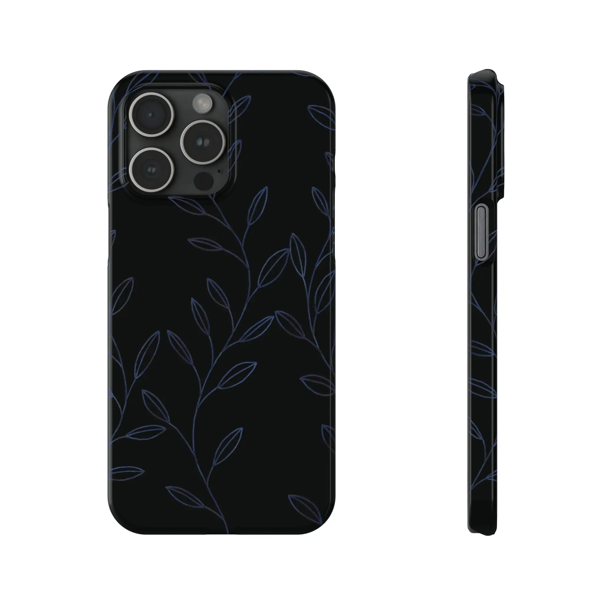 Purple Vines in Black Glossy Phone Case - Coldbrewart