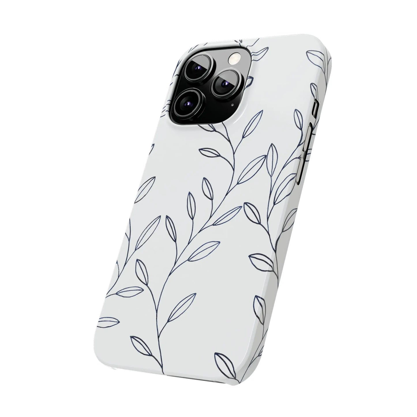 Purple Vines in White Glossy Phone Case - Coldbrewart