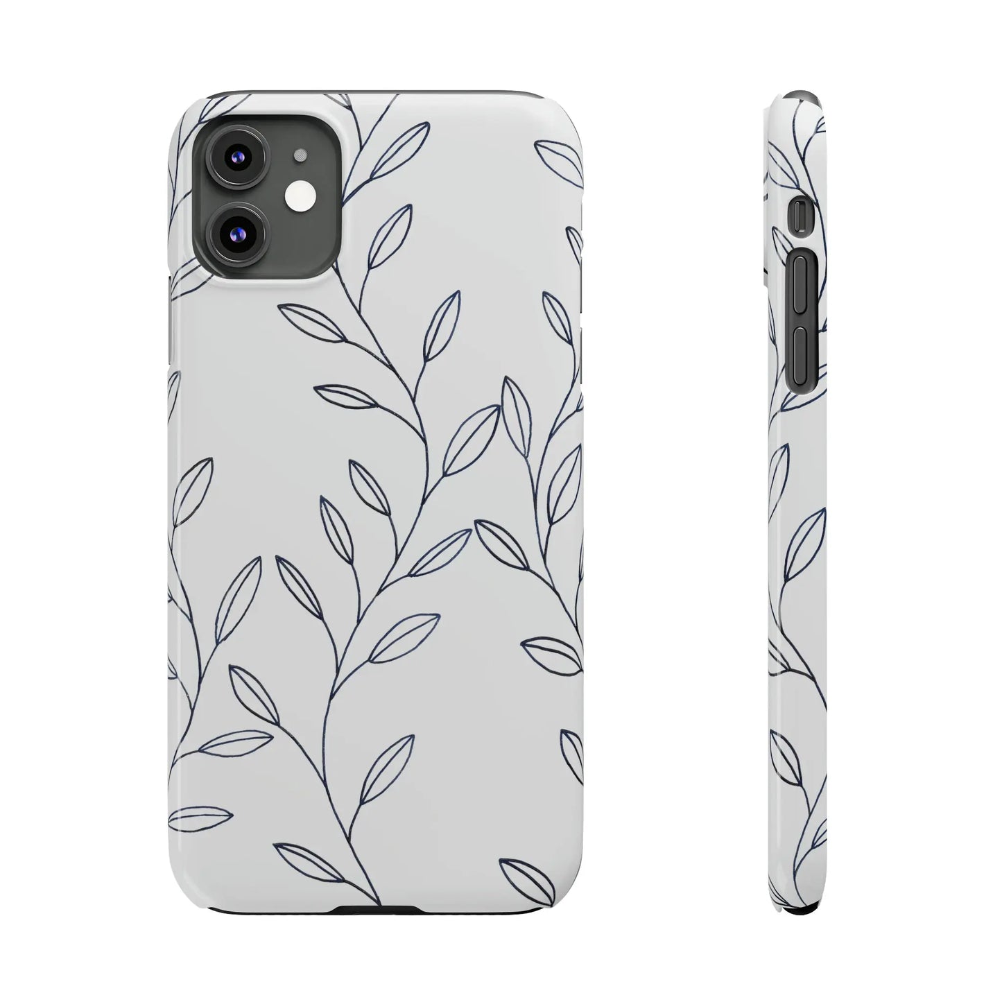 Purple Vines in White Glossy Phone Case Printify