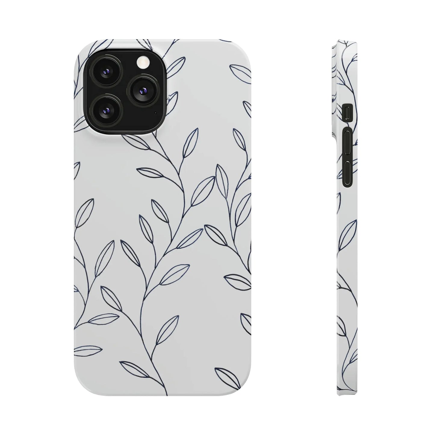 Purple Vines in White Glossy Phone Case Printify