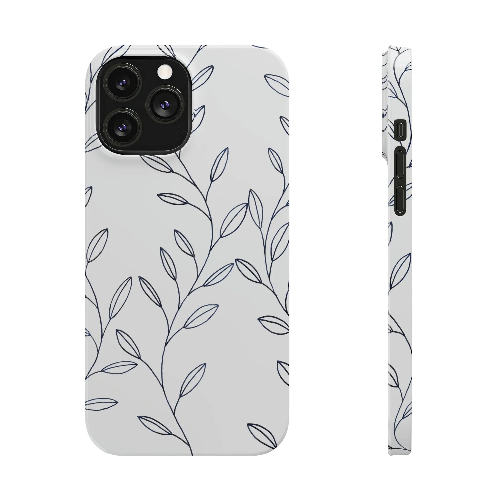 Purple Vines in White Glossy Phone Case Printify