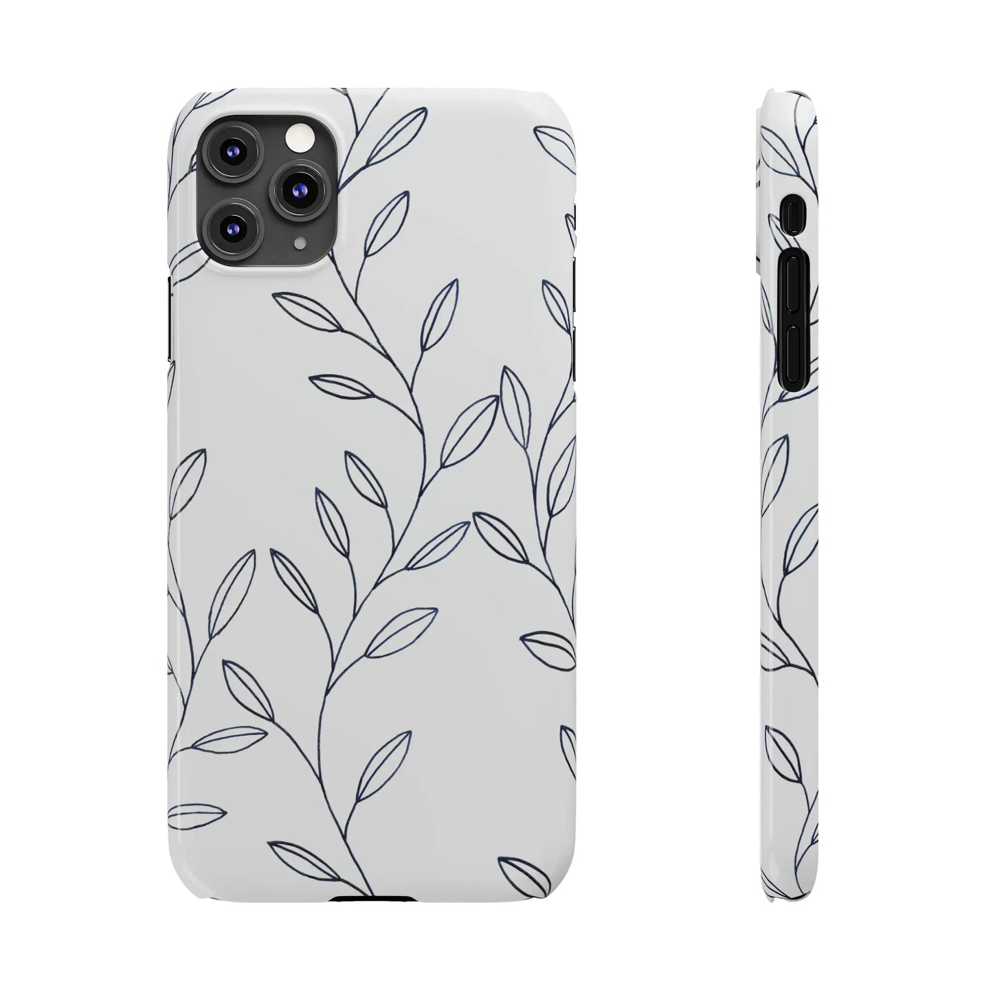 Purple Vines in White Glossy Phone Case Printify