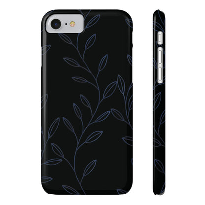 Purple Vines in Black Glossy Phone Case - Coldbrewart