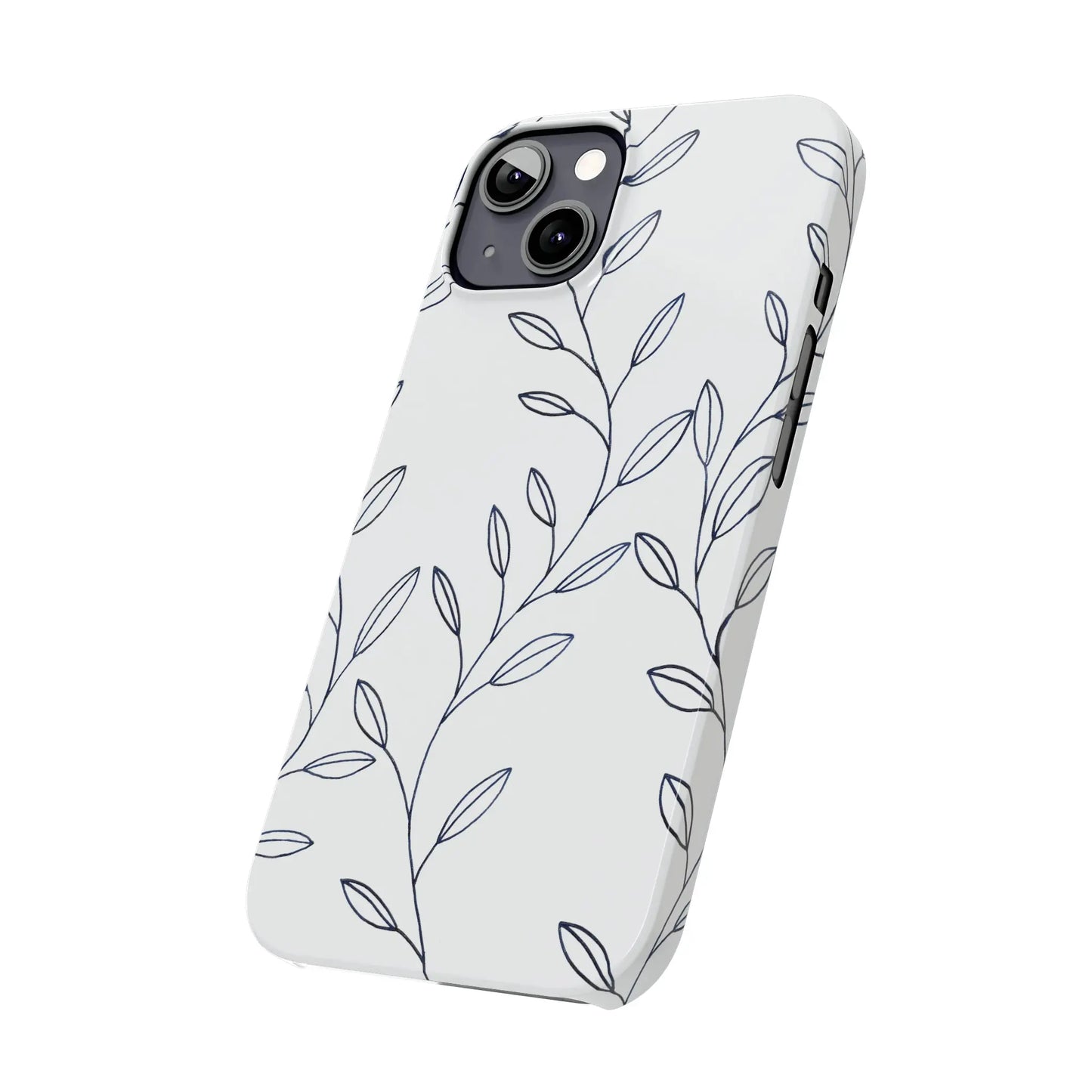 Purple Vines in White Glossy Phone Case - Coldbrewart