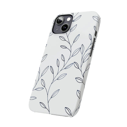 Purple Vines in White Glossy Phone Case - Coldbrewart