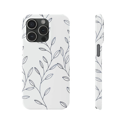 Purple Vines in White Glossy Phone Case - Coldbrewart