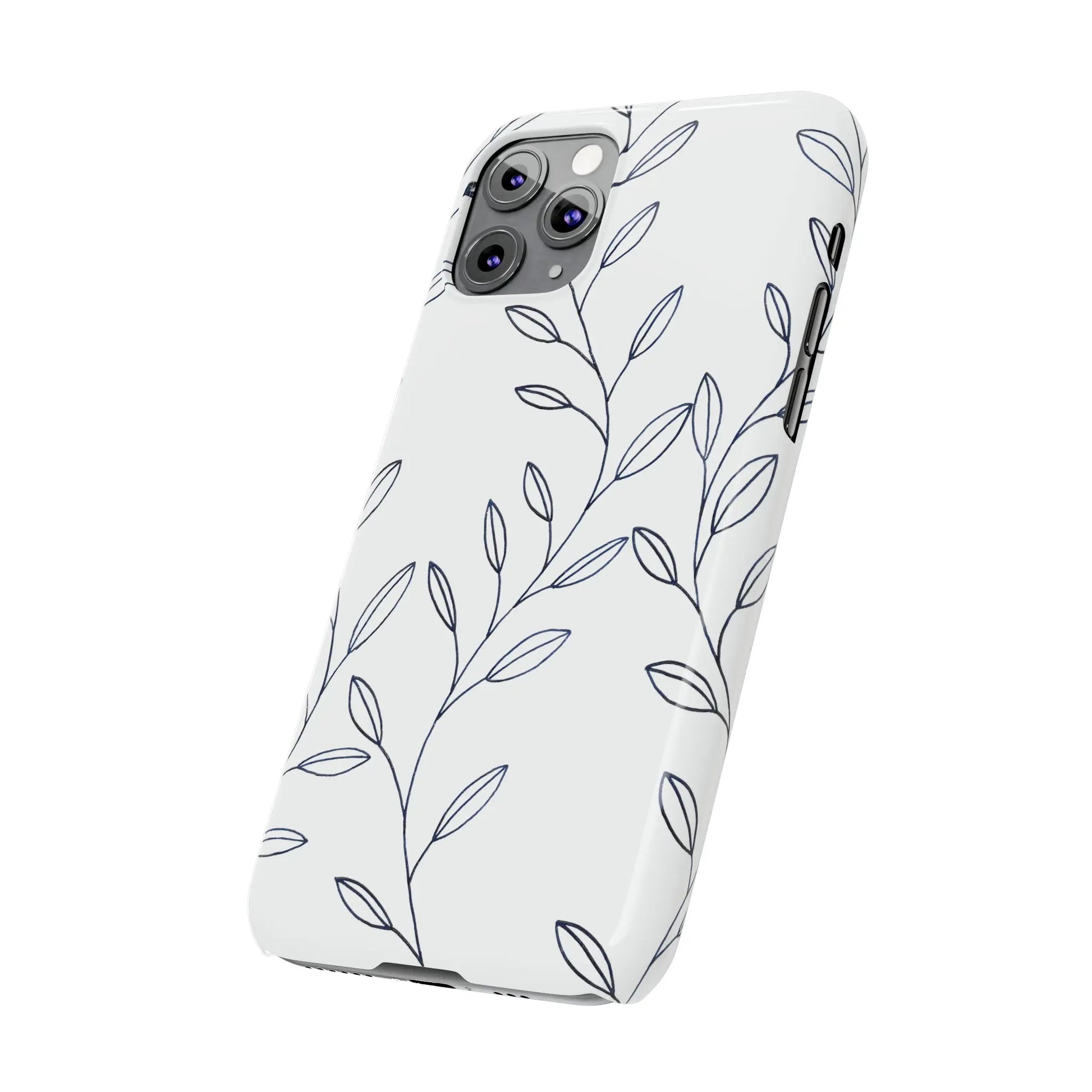 Purple Vines in White Glossy Phone Case Printify