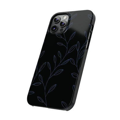 Purple Vines in Black Glossy Phone Case - Coldbrewart