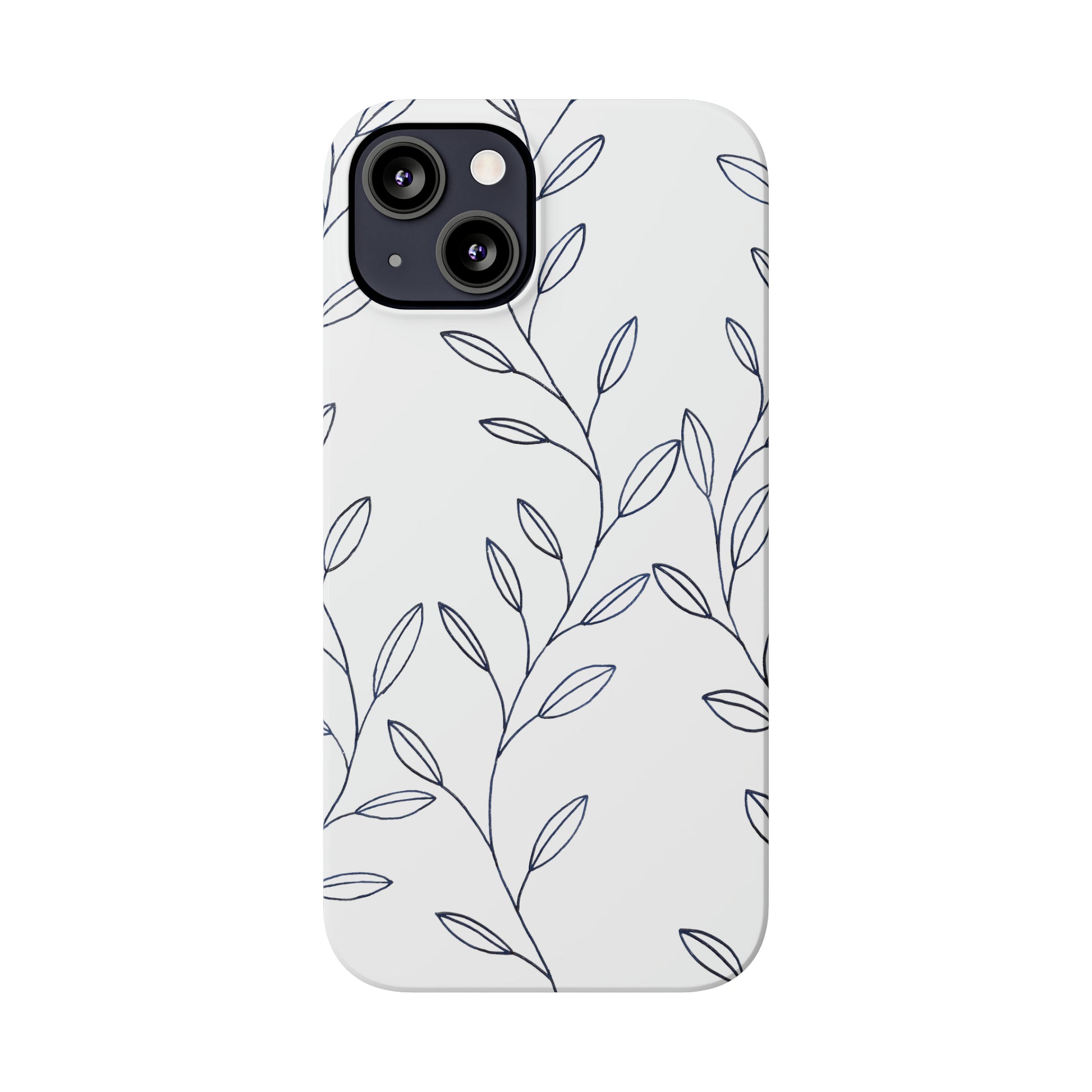 Purple Vines in White Glossy Phone Case - Coldbrewart