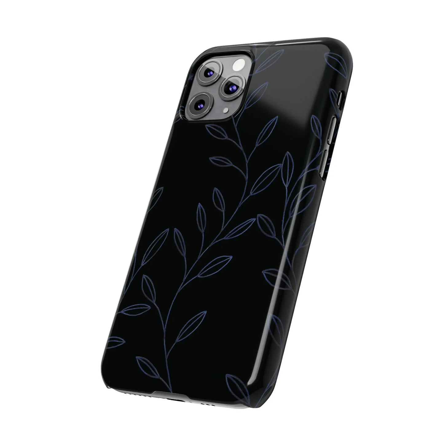 Purple Vines in Black Glossy Phone Case - Coldbrewart