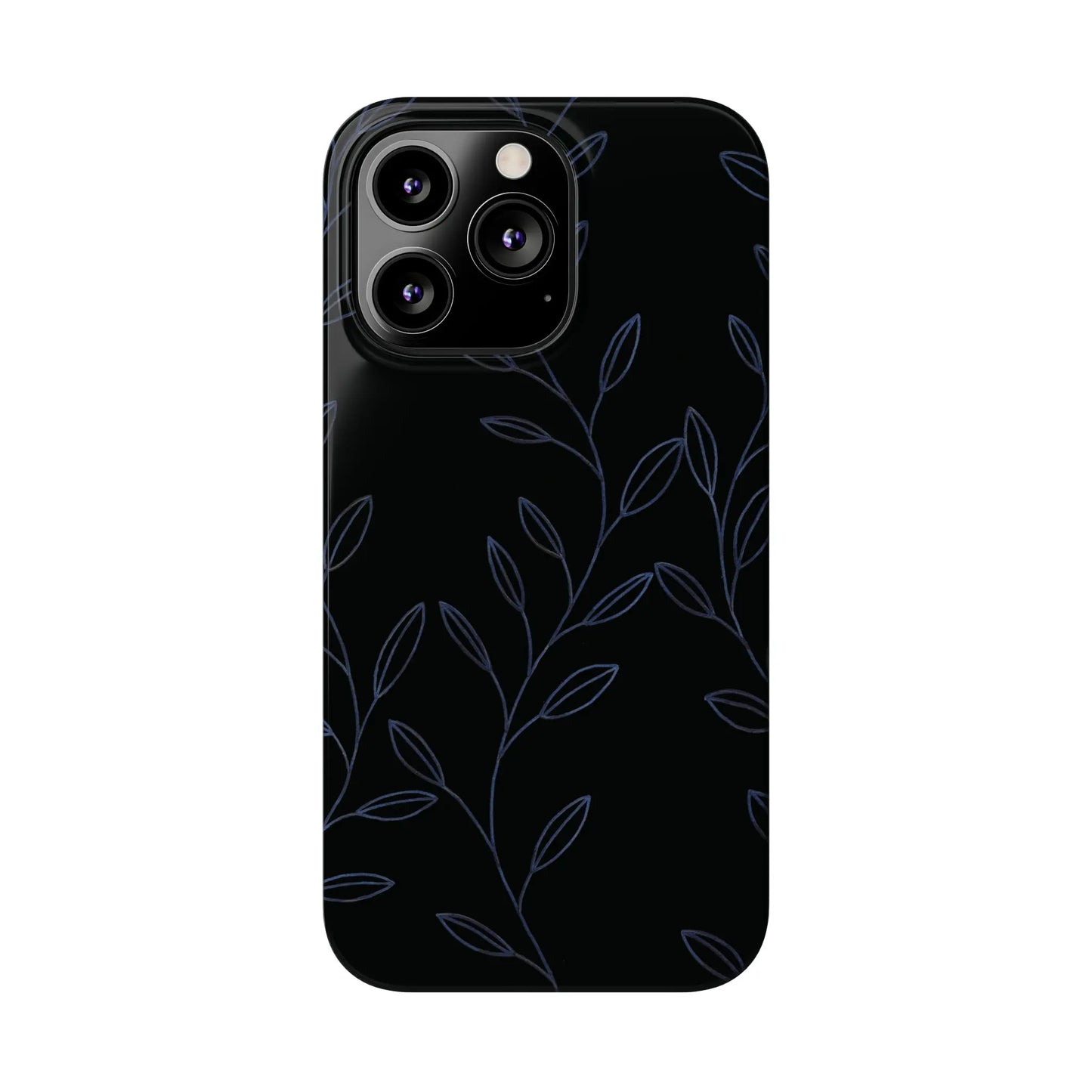 Purple Vines in Black Glossy Phone Case - Coldbrewart