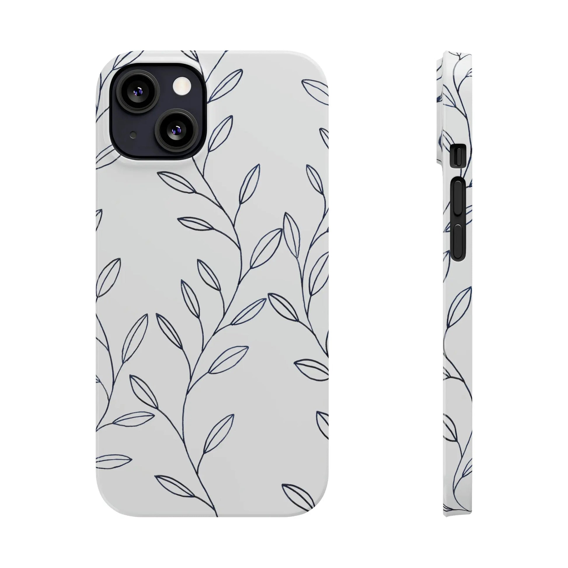 Purple Vines in White Glossy Phone Case Printify