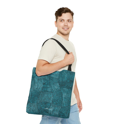 Weaves in Blue Tote Bag Printify