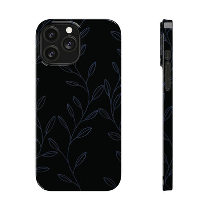 Purple Vines in Black Glossy Phone Case - Coldbrewart