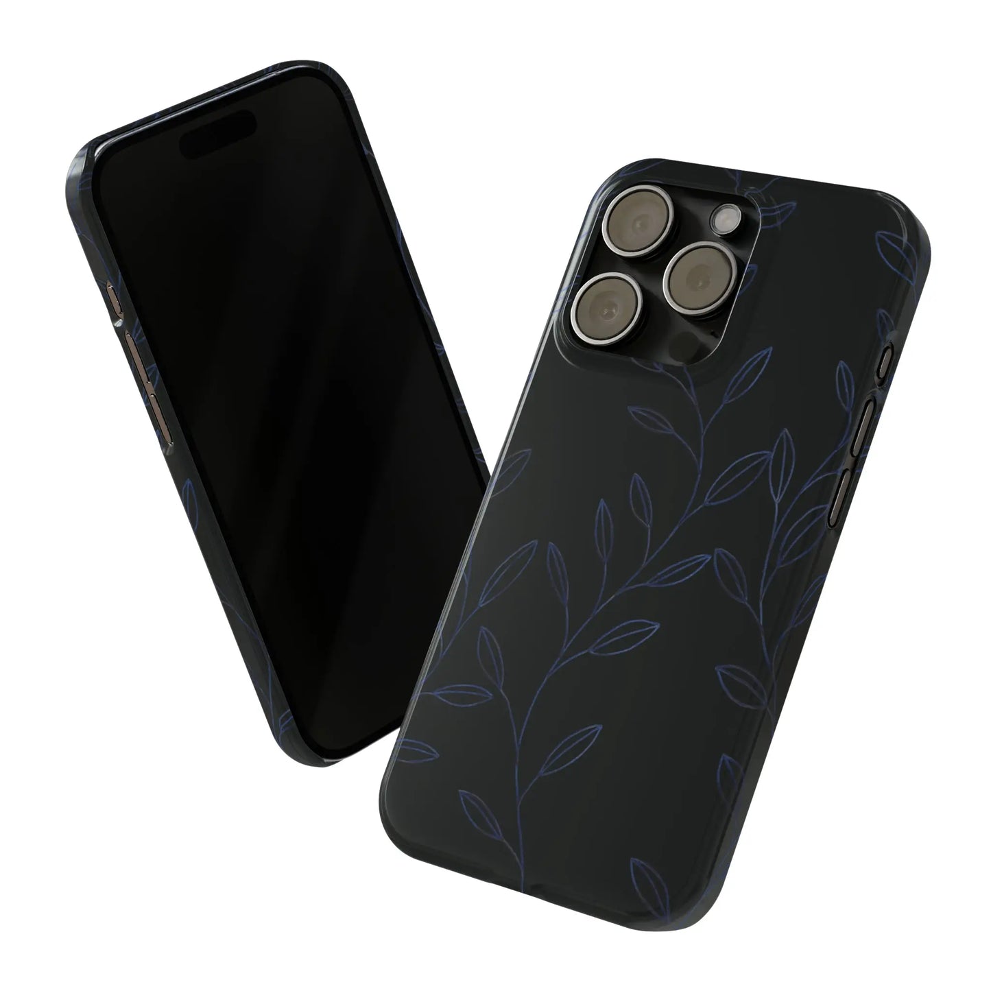 Purple Vines in Black Glossy Phone Case - Coldbrewart