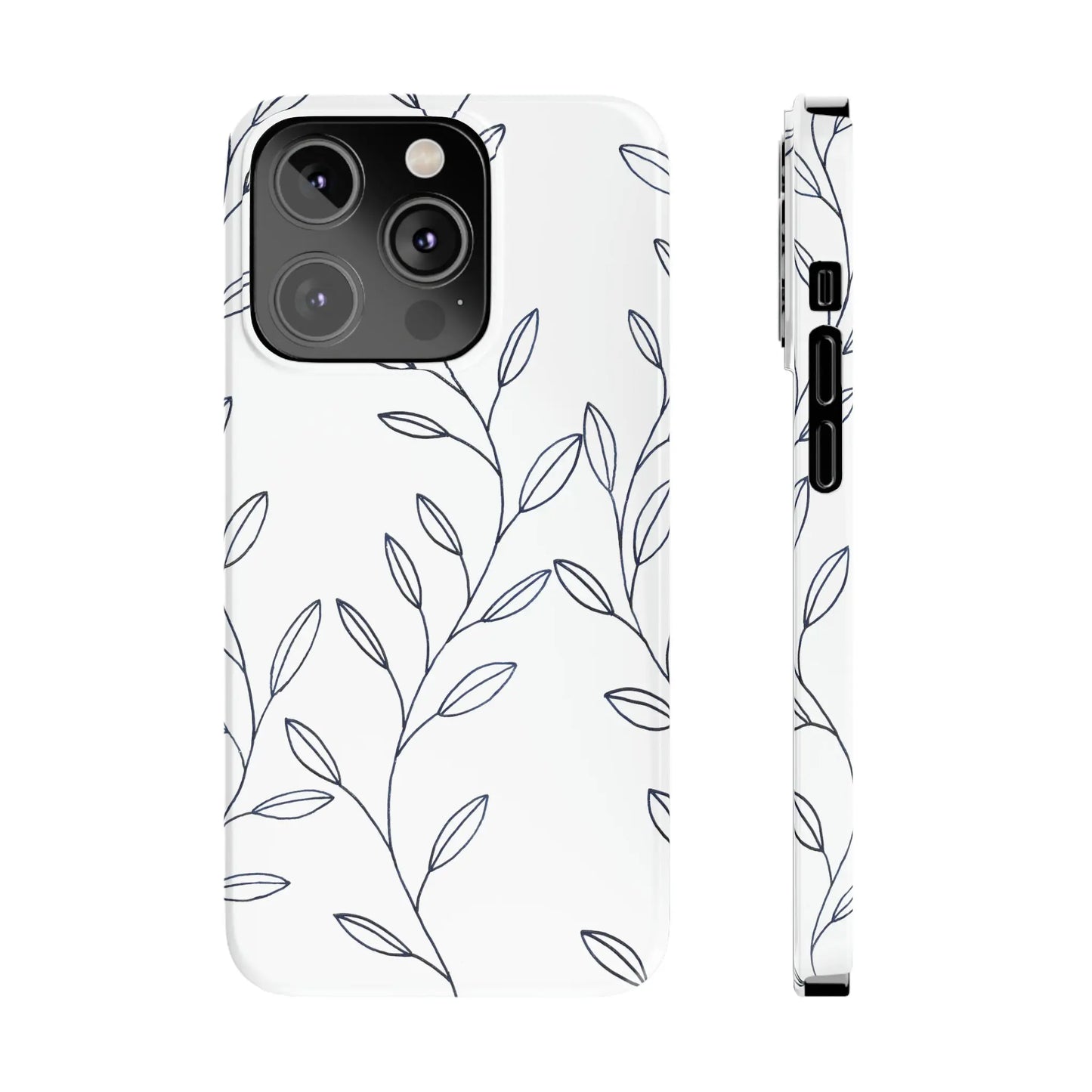 Purple Vines in White Glossy Phone Case Printify