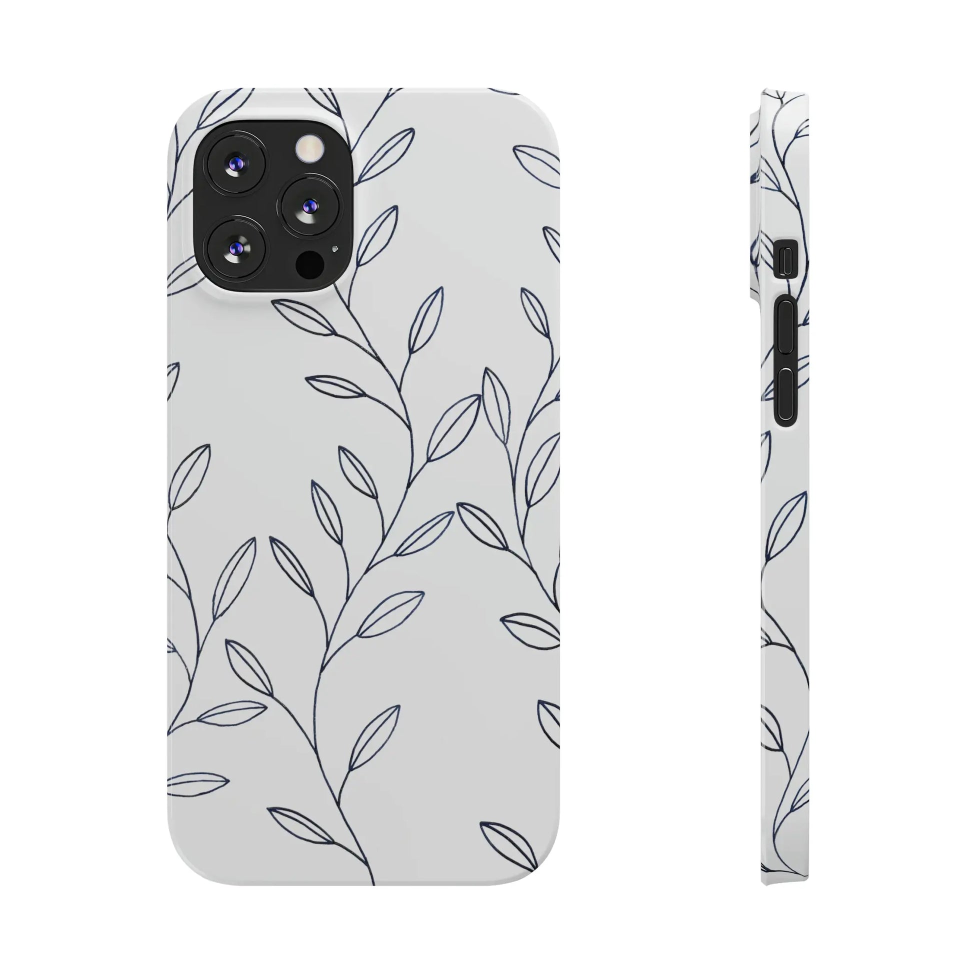 Purple Vines in White Glossy Phone Case Printify