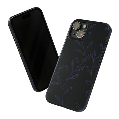 Purple Vines in Black Glossy Phone Case - Coldbrewart