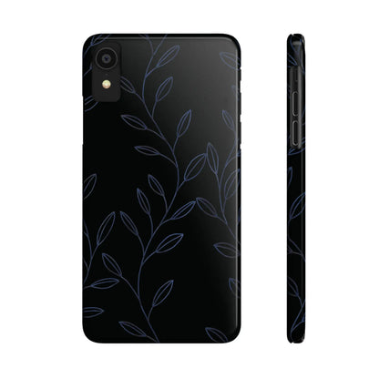 Purple Vines in Black Glossy Phone Case - Coldbrewart