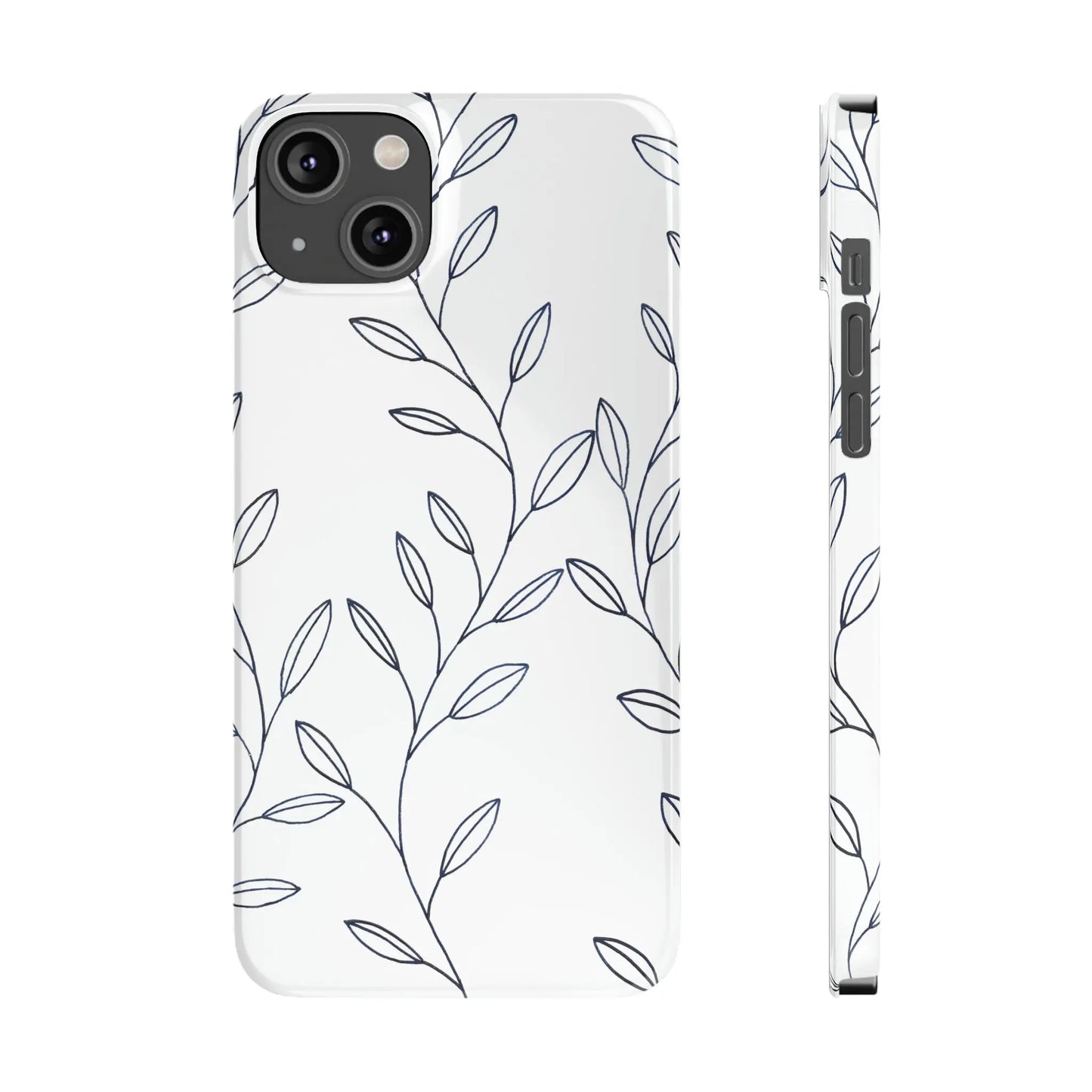 Purple Vines in White Glossy Phone Case Printify