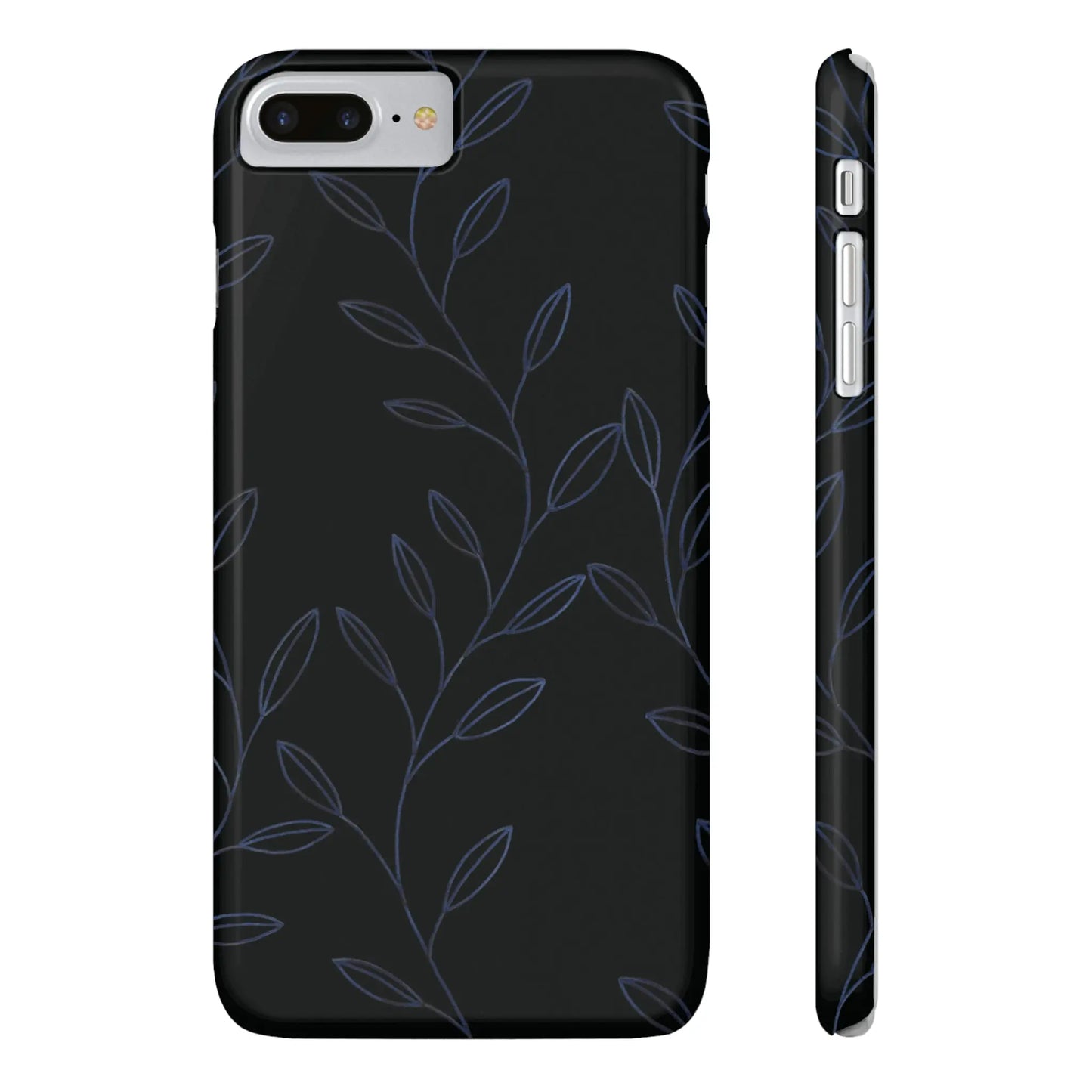 Purple Vines in Black Glossy Phone Case - Coldbrewart