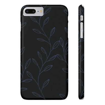 Purple Vines in Black Glossy Phone Case - Coldbrewart